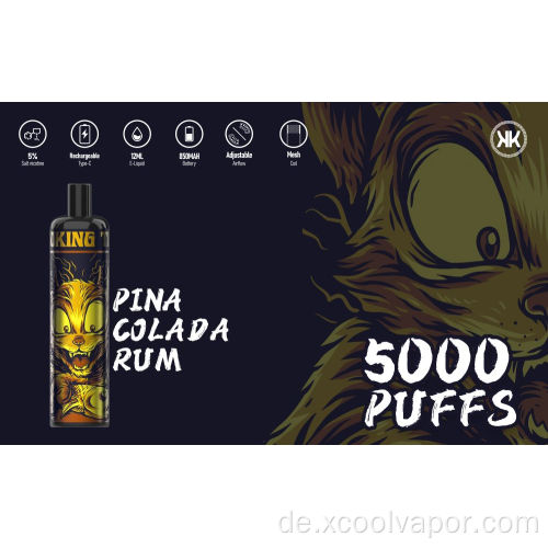 XcoolVape am besten Verkauf 5000 Puffs Einwegvapes HQD